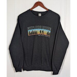 Explore More Red River Gorge Sweatshirt Adult Small Black Pullover Hiking Nature